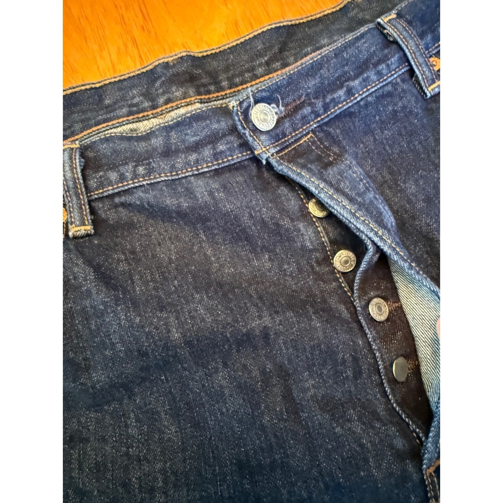 Levis 501 Original Fit Mens Dark Wash Straight Leg Button Fly Jeans 42x30
